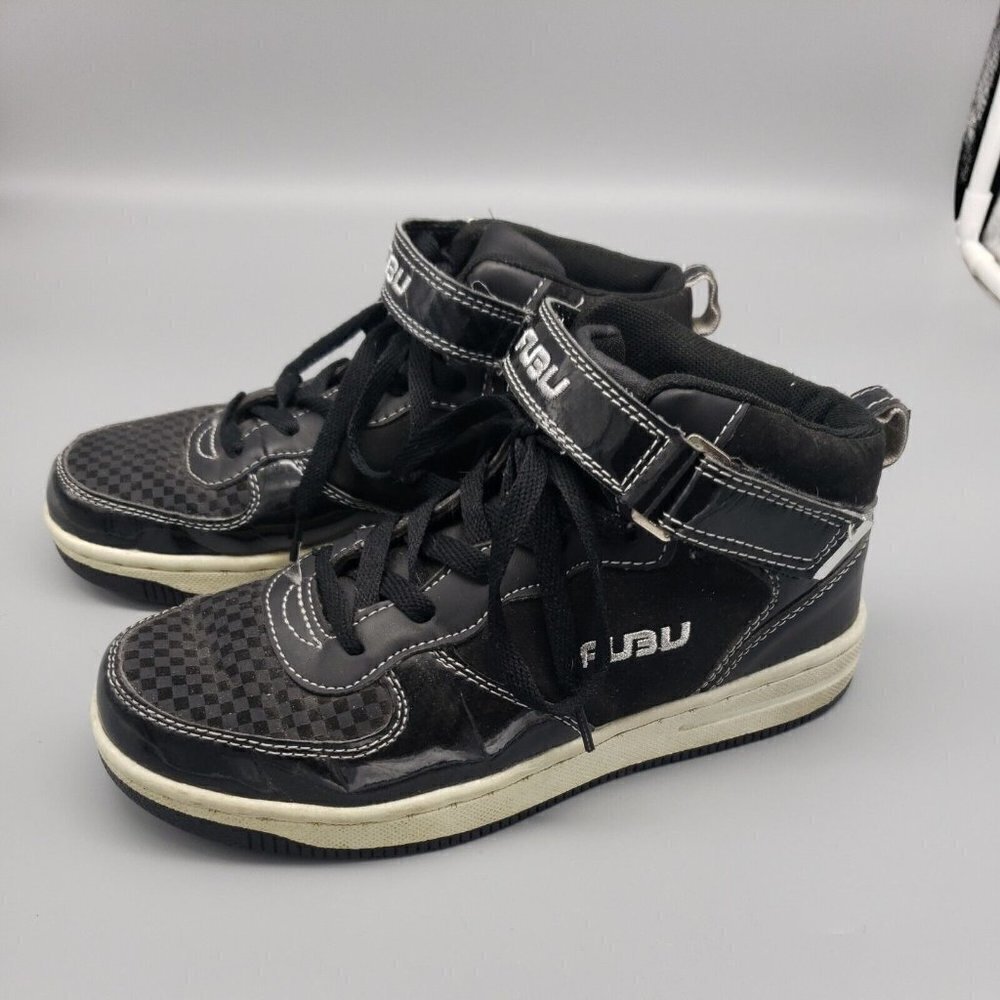 Boys Men 4.5 Fubu High Top Sneakers Shoes Black
